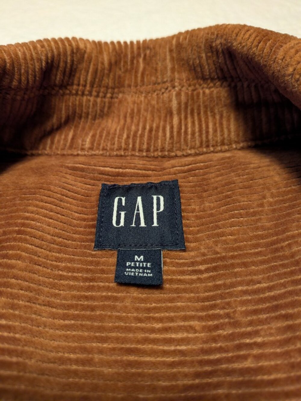 Gap Women's Oversized Corduroy Shirt Camel Tan Petite Med - Picture 5 of 13